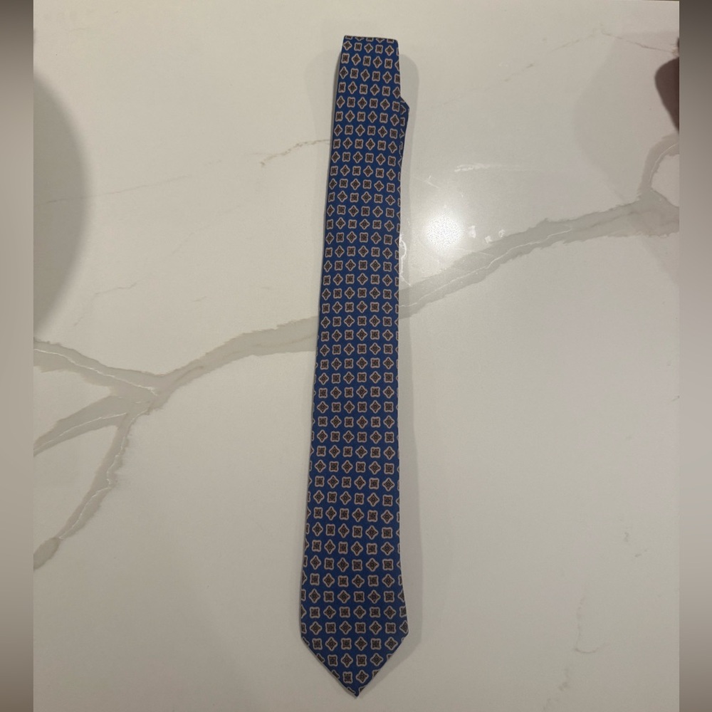 Canali Blue Silk Patterned Tie